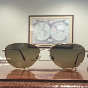 Maui Jim Gold Aviator Sunglasses-baby beach
